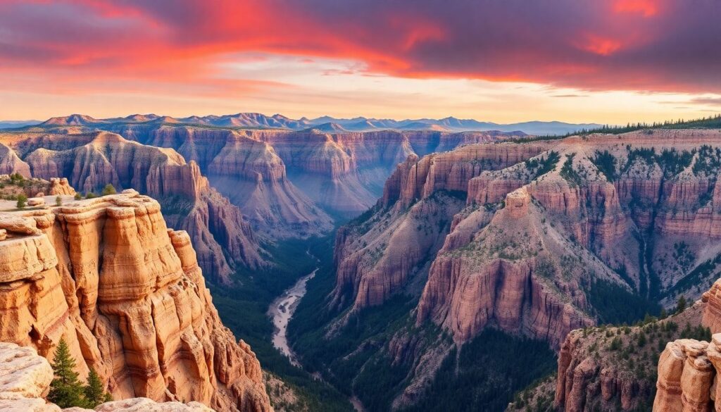 горы и каньоны - иллюстрация