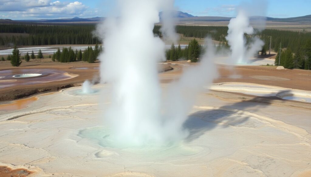 гейзеры и медведи - иллюстрация