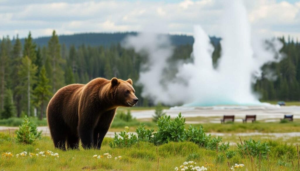 гейзеры и медведи - иллюстрация