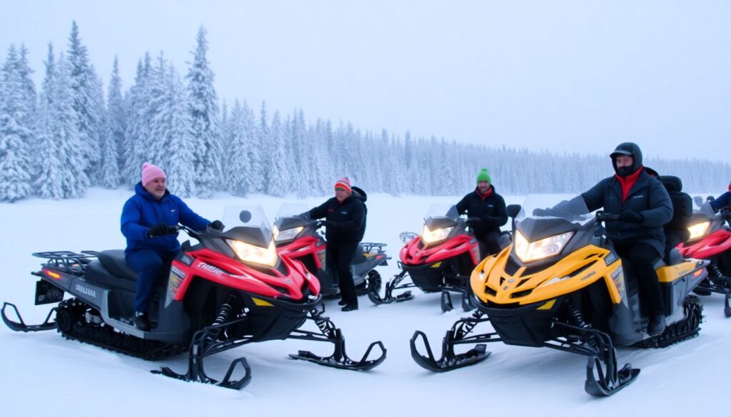 Отдых в Карелии зимой: снегоходы - иллюстрация