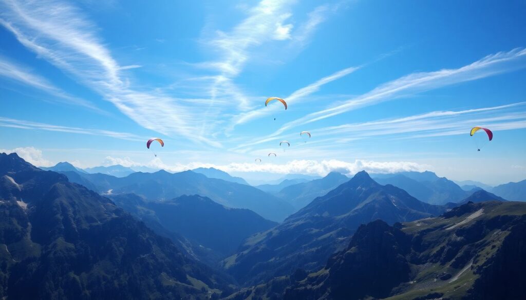 Лучшие места для параглайдинга - иллюстрация