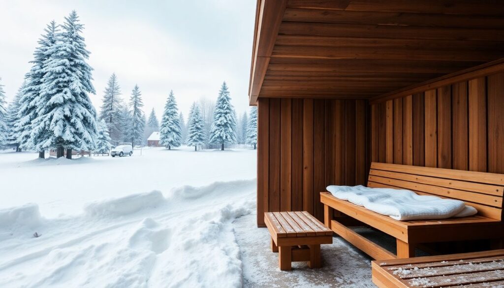 сауны и деревня Санта-Клауса - иллюстрация