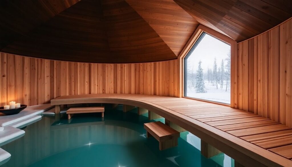 сауны и деревня Санта-Клауса - иллюстрация