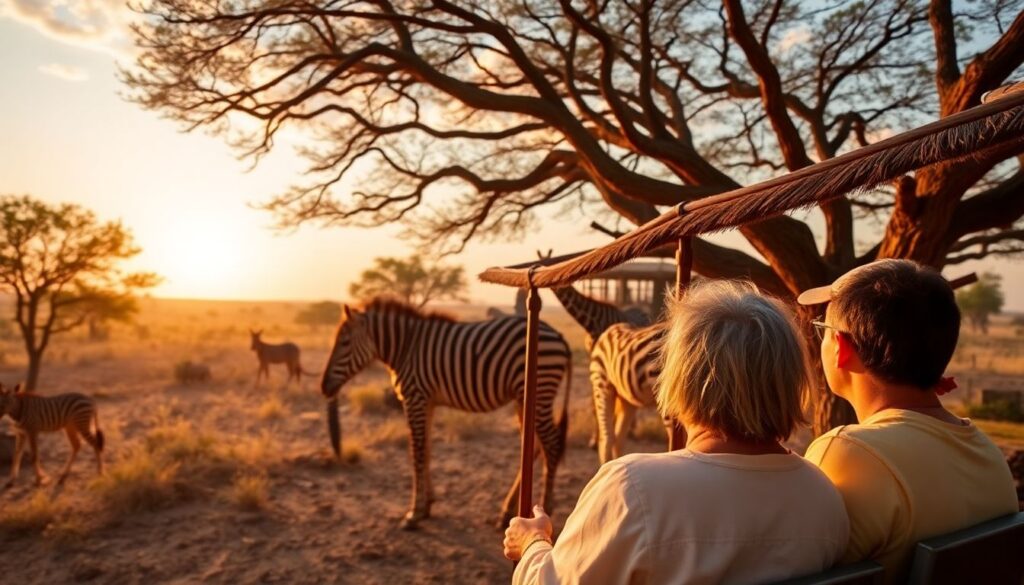 сафари-парк и пляжи - иллюстрация