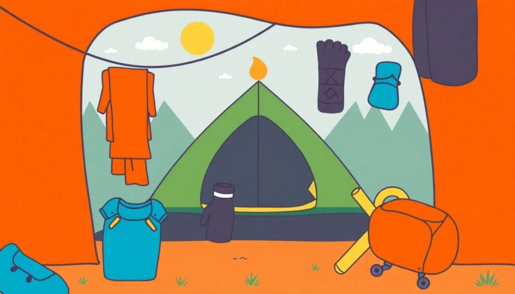 Поход с палаткой: чек-лист необходимых вещей - иллюстрация