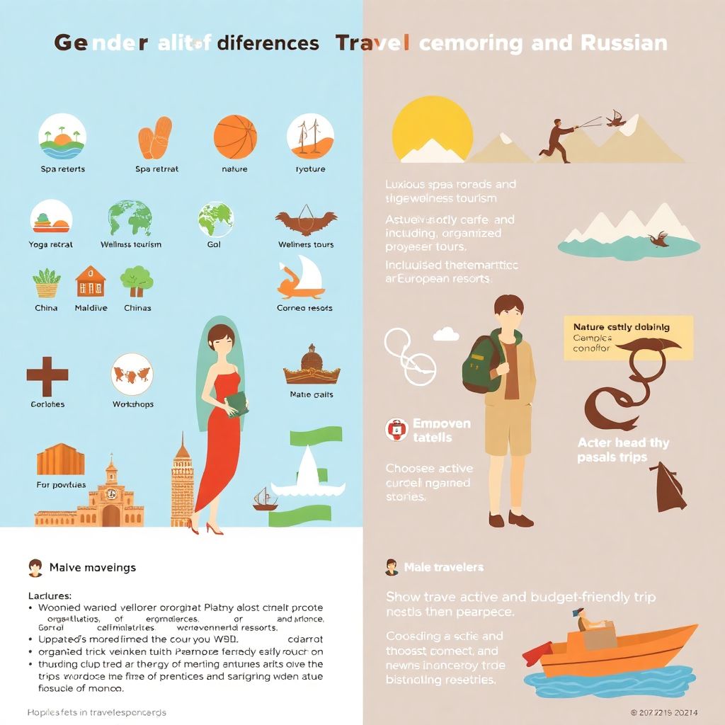 Гендерные различия в туристических предпочтениях россиян усиливаются с каждым годом