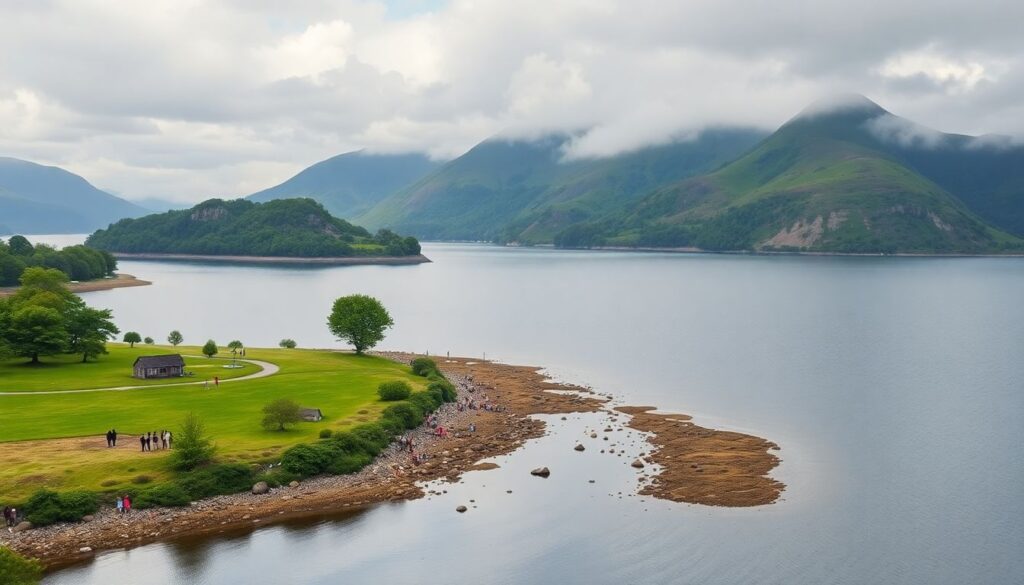 Путешествие в Шотландию: озера - иллюстрация