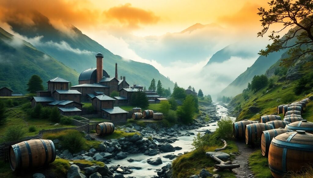 горы и виски - иллюстрация