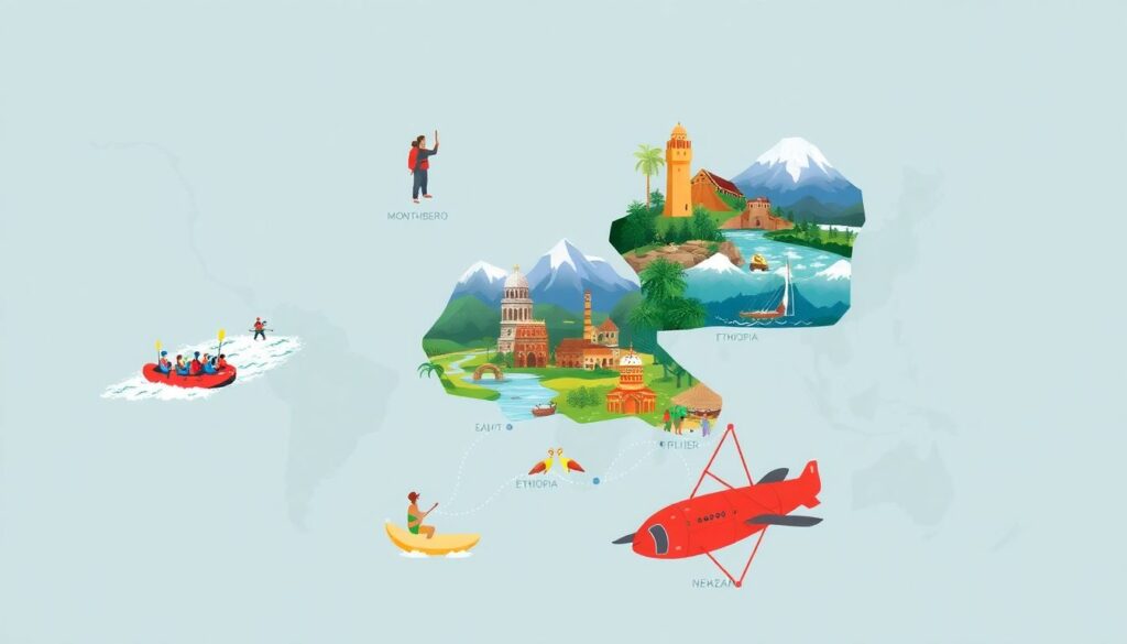 Лучшие места для рафтинга в мире - иллюстрация