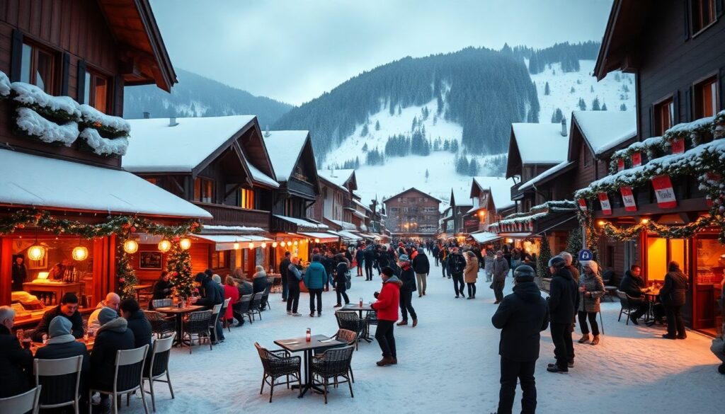 Лучшие горнолыжные курорты для апре-ски - иллюстрация