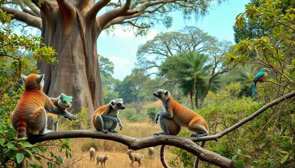 Путешествие на Мадагаскар: лемуры и баобабы - иллюстрация