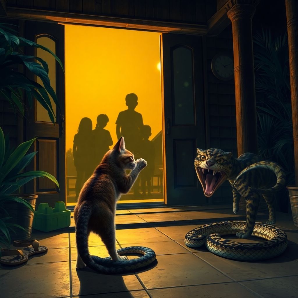 Кошка Мася спасла семью туристов с Урала от ядовитой змеи на Бали